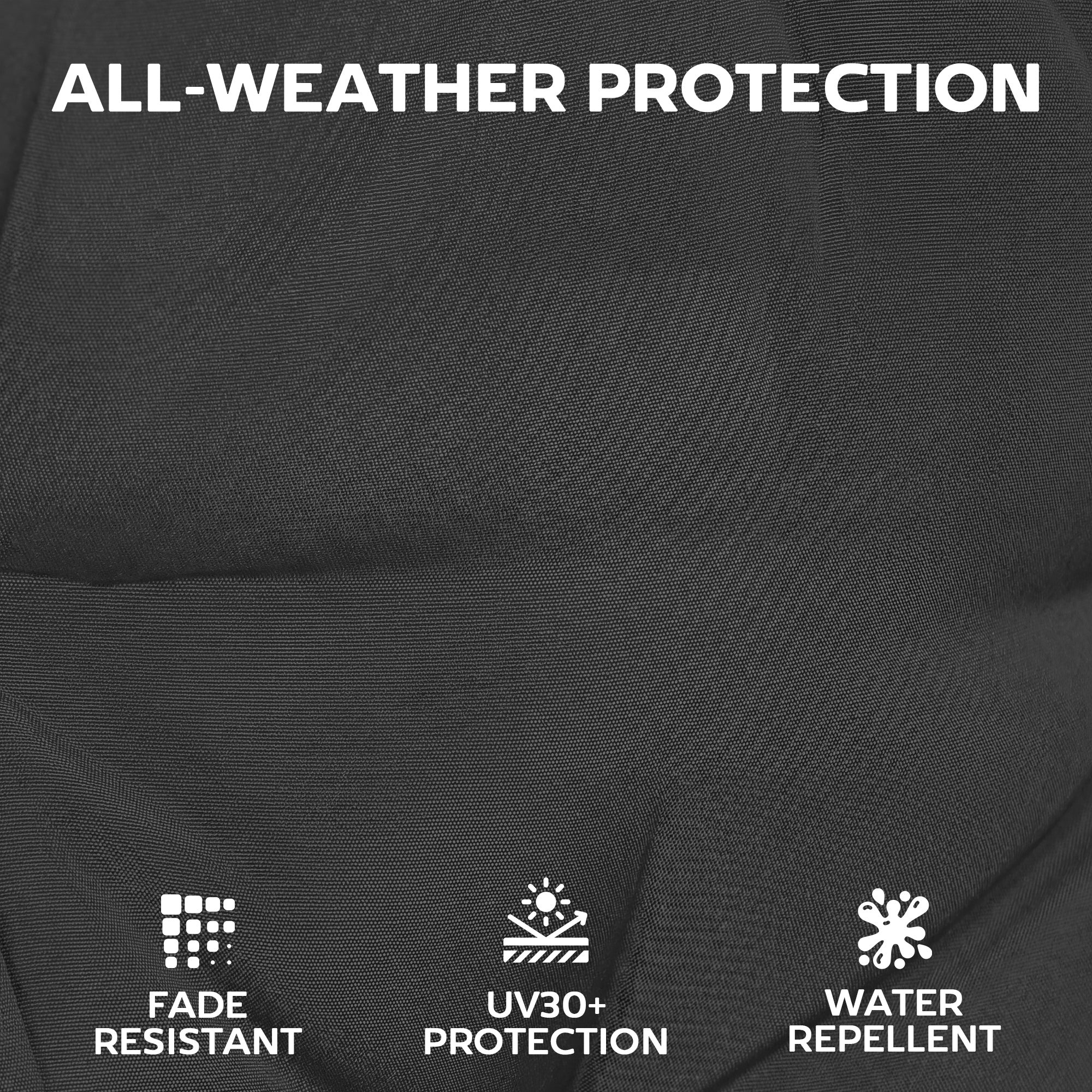Black textured outsunny patio chair seat cushions set of 4 with fade resistance uv30 water repellent for outdoor use