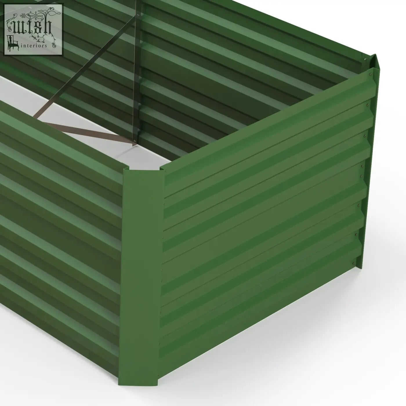 Outsunny green raised garden bed with galvanised steel, protective coating, and 90cm size for outdoor planting