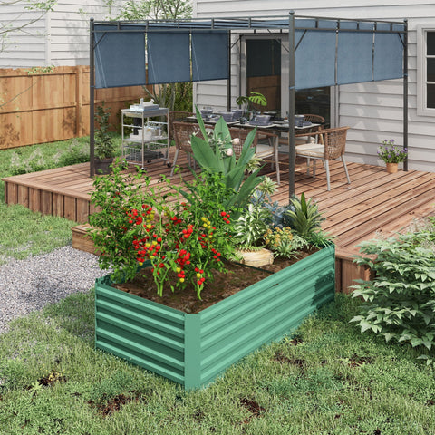 Teal light green outsunny raised garden bed made of galvanised steel with protective coating and multi-reinforced rods in 90cm size