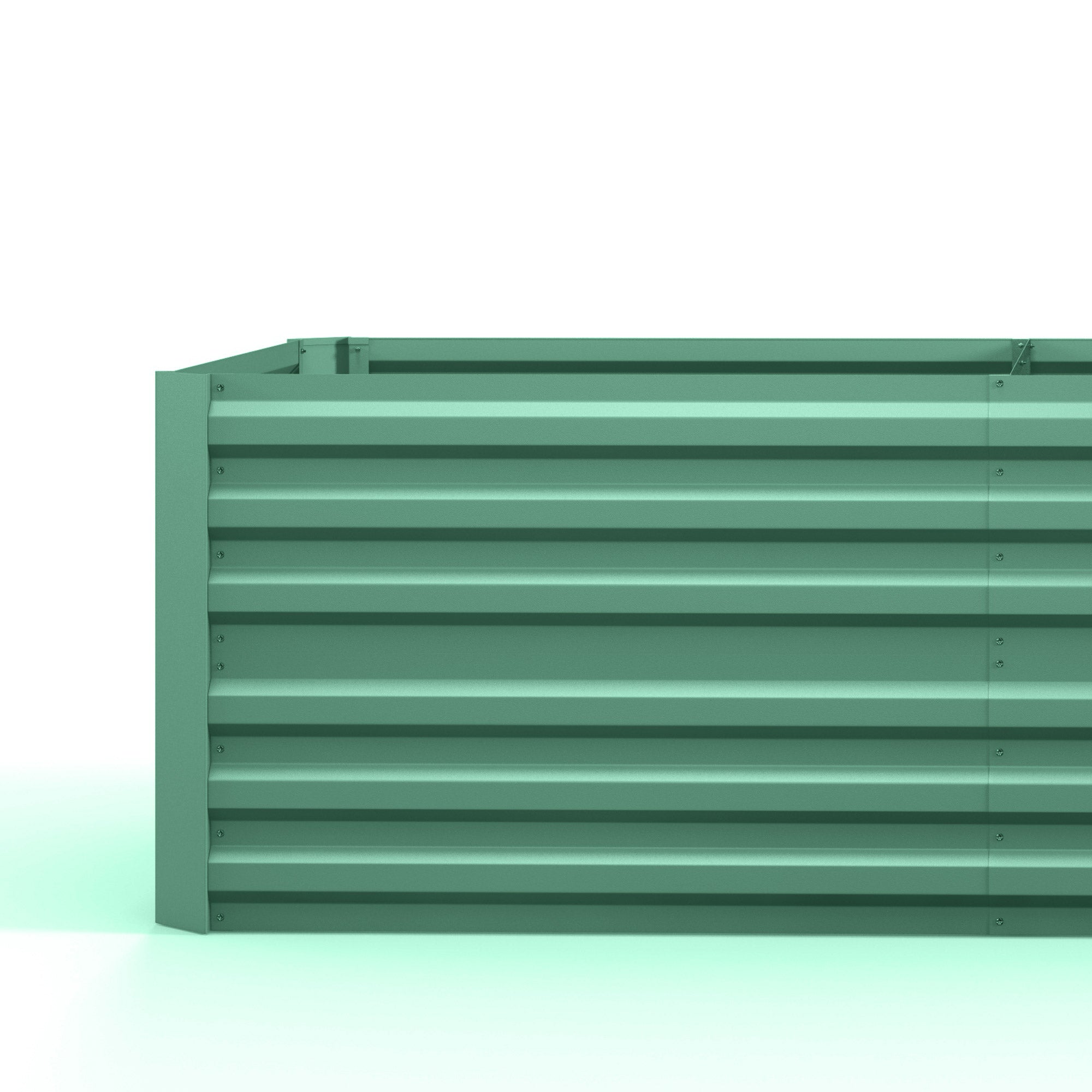 Outsunny raised garden bed in light green galvanized steel with protective coating and 90cm size horizontal ridges