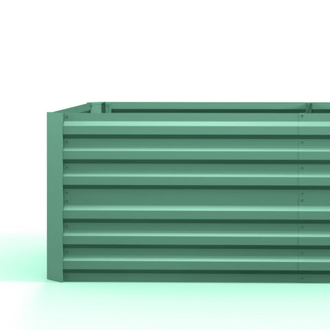 Outsunny raised garden bed in light green galvanized steel with protective coating and 90cm size horizontal ridges