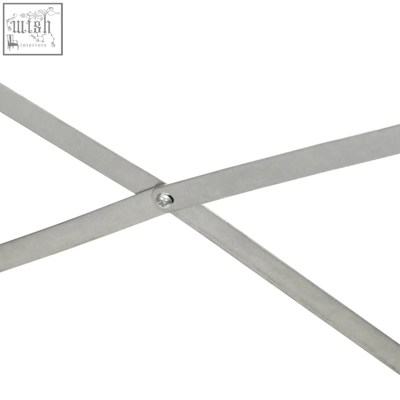 Silver metal frame with intersecting diagonal bars and central screw in outsunny light grey 90cm size raised bed with protective coating