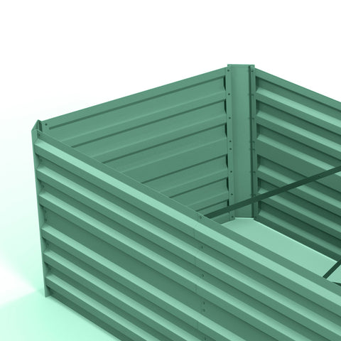 Outsunny raised garden bed in light green galvanised steel with protective coating and reinforced corners 90cm size