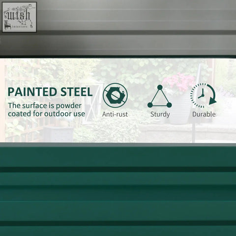 Teal powder coated steel outdoor fence panel for outsunny raised garden beds and planters on patio or backyard