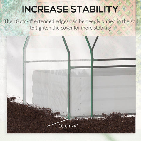 Outsunny green metal frame raised garden bed with plastic cover and 10 cm extended edges for soil stability