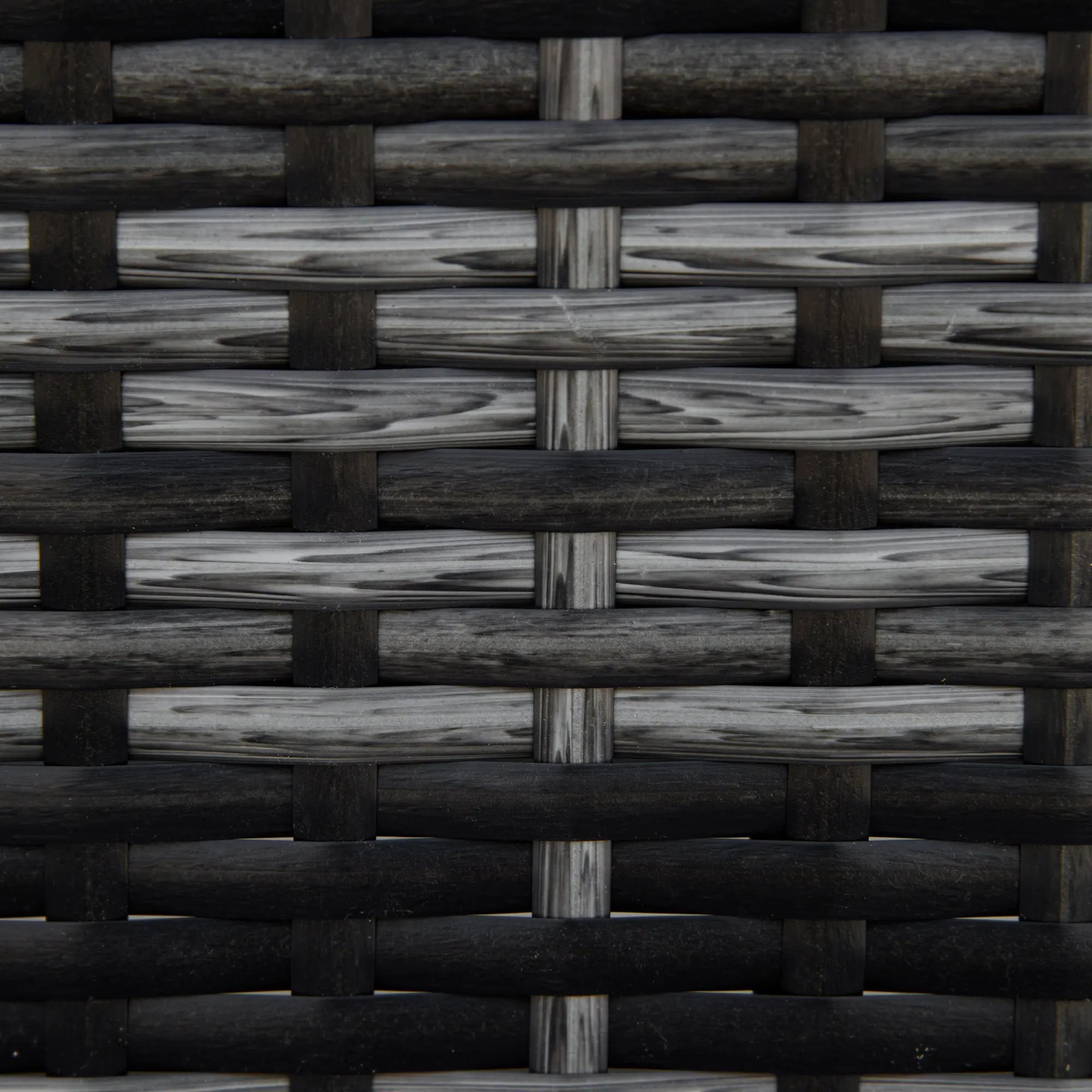 Outsunny rattan footstool with black and gray woven wicker texture metal frame and extra seating for outdoor patio