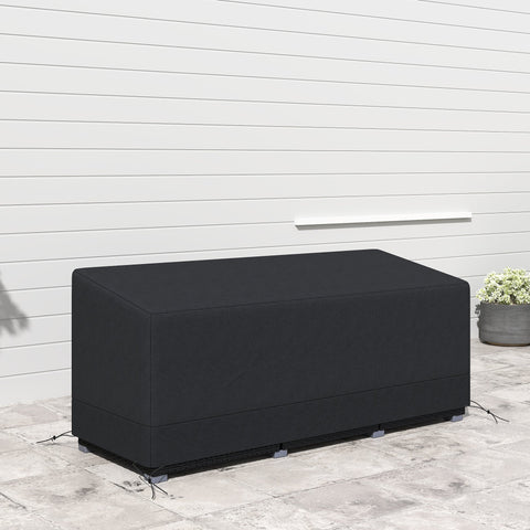 Outsunny black outdoor storage box cover with reinforced corners made of durable 600d oxford fabric for patio furniture