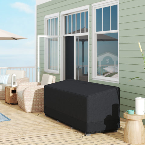 Black outsunny rectangular patio furniture cover made of smooth 600d oxford fabric for outdoor 3 seater sofa protection