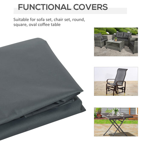 Dark gray outsunny patio furniture cover made of durable 600d oxford fabric protects sofas chairs and tables