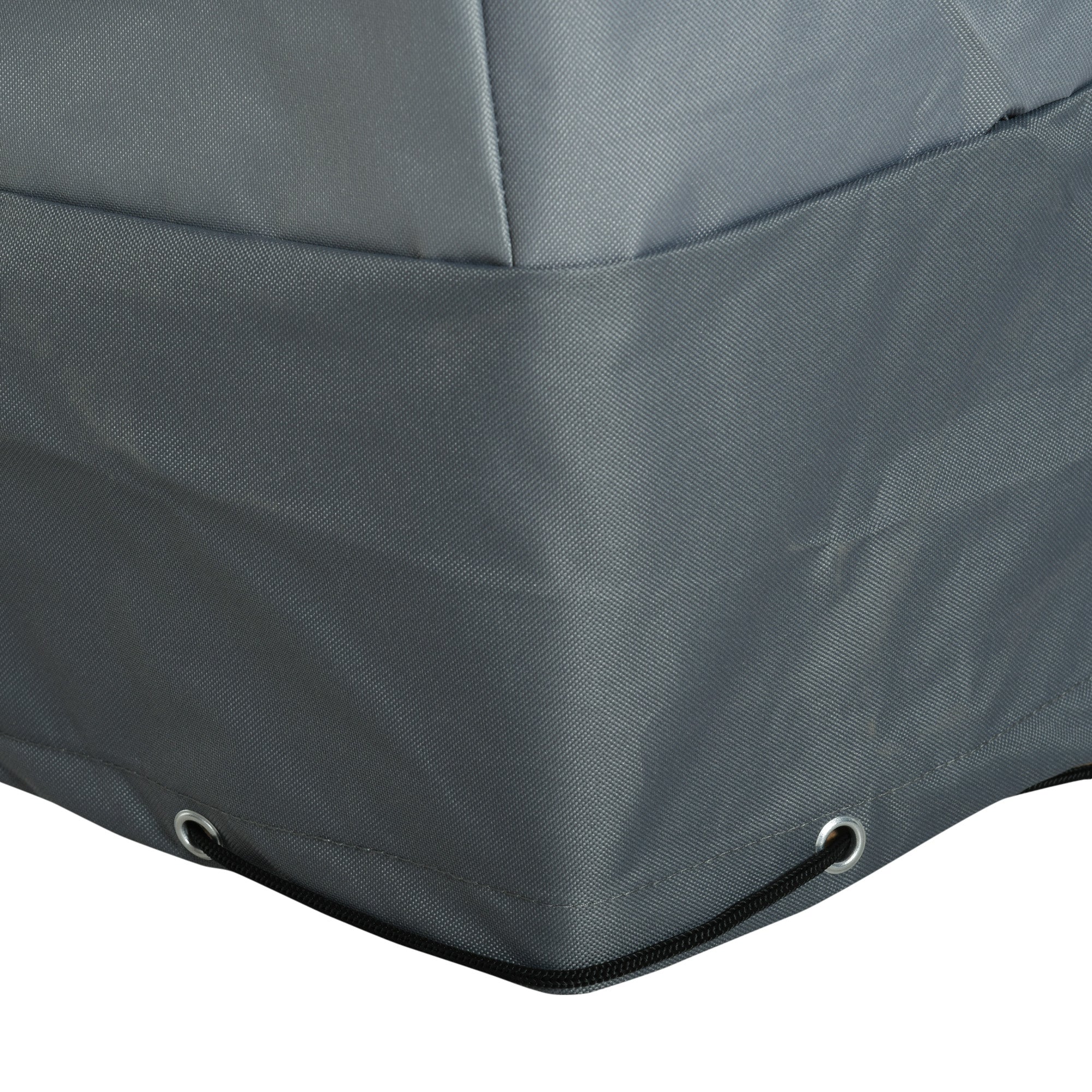 Gray outsunny rectangular patio furniture cover made of durable 600d oxford fabric with reinforced stitching and grommets