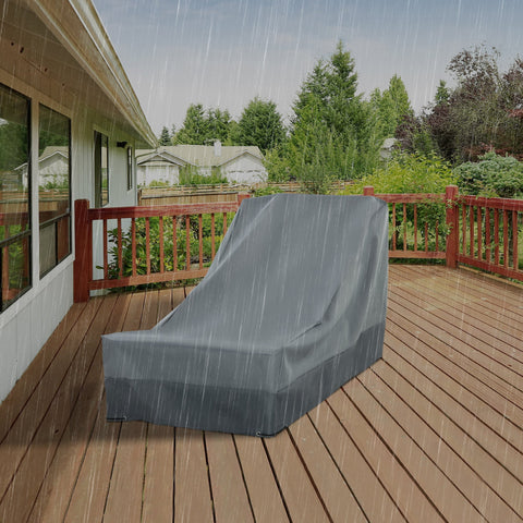 Gray outsunny rectangular patio furniture cover made of 600d oxford fabric water and uv resistant protection
