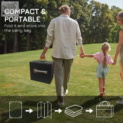 Black outsunny carry bag with handle and logo for compact storage of outsunny reversible outdoor rug and straw mat