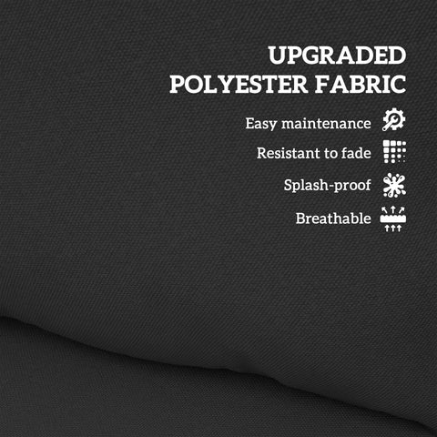 Black outsunny seat cushion set made of upgraded polyester fabric with textured weave splash-proof and easy maintenance