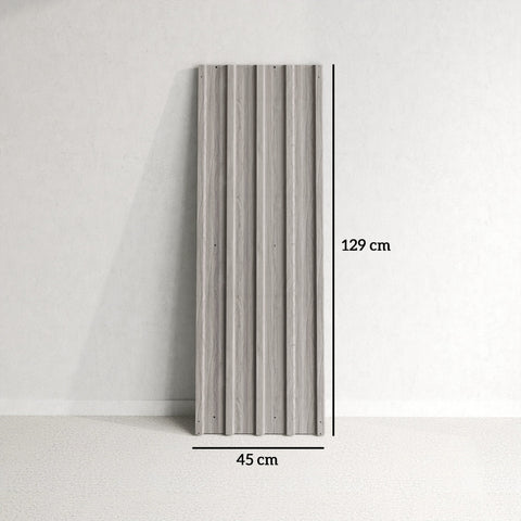 Outsunny set of 12 grey wood effect galvanised steel panels with corrugated metal and wood grain texture 129x45 cm