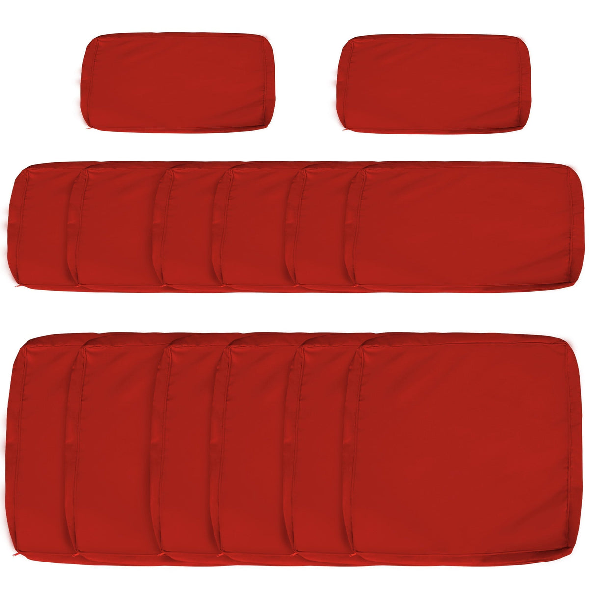 Outsunny set of 14 red outdoor cushion covers made with durable fabric and reinforced edges for weather resistance
