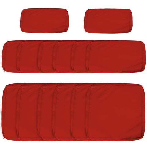 Outsunny set of 14 red outdoor cushion covers made with durable fabric and reinforced edges for weather resistance