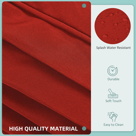 Outsunny set of 14 outdoor cushion covers in red splash water-resistant fabric with soft touch and durable weave includes six seat covers