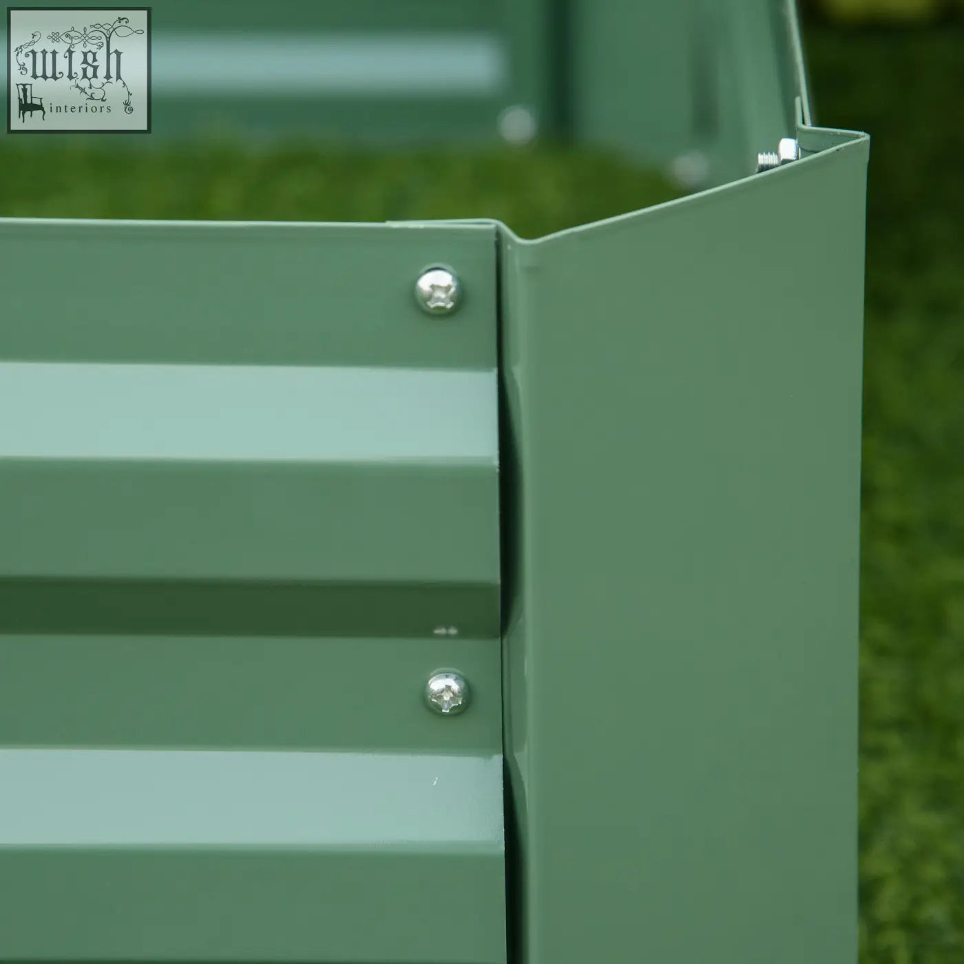 Green corrugated metal garden bed with silver screws outsunny set of 2 raised garden planter boxes