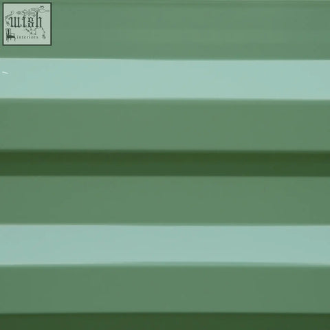 Close-up of green ribbed blinds showing texture alongside outsunny set raised garden bed made of galvanized metal