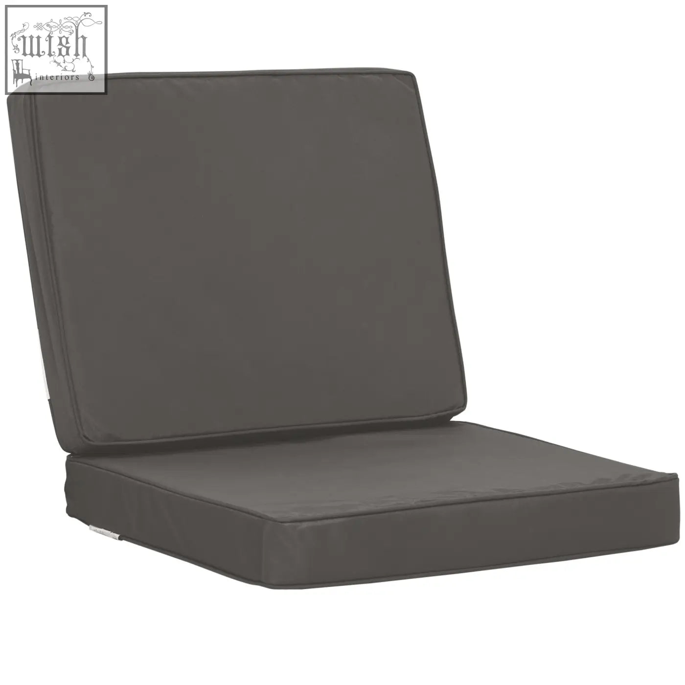Dark gray outsunny outdoor seat cushion with simple rectangular design and polyester fabric covers for garden furniture