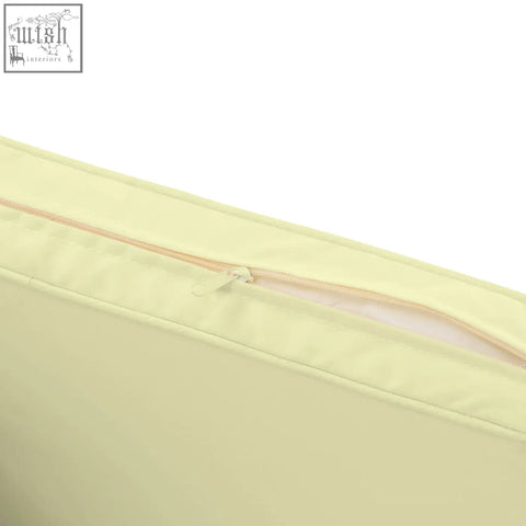 Outsunny set of 2 garden seat and back cushions with light green polyester fabric covers and subtle pink zipper details