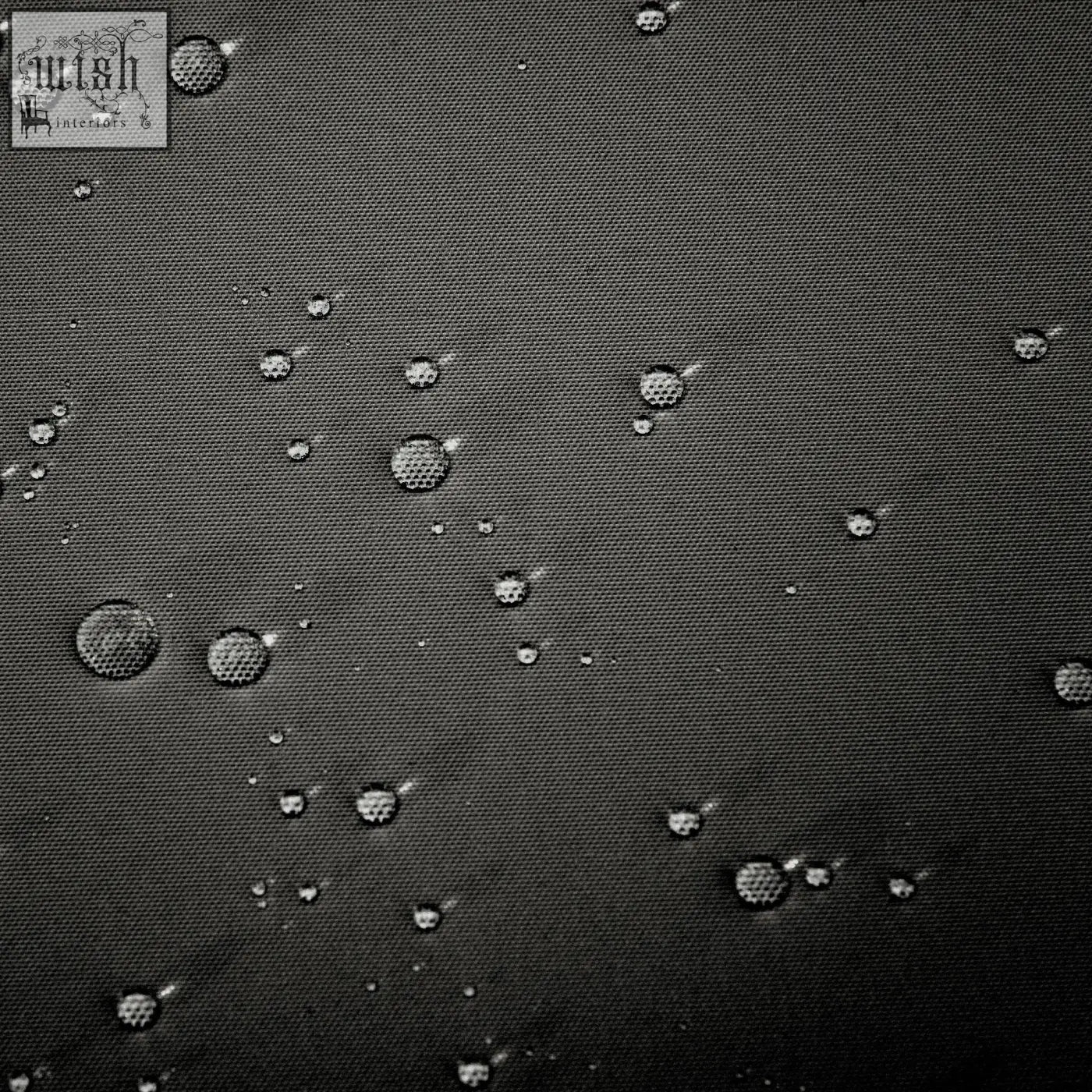 Droplets on black polyester fabric replacement cushions for sun loungers by outsunny with ties for rattan furniture