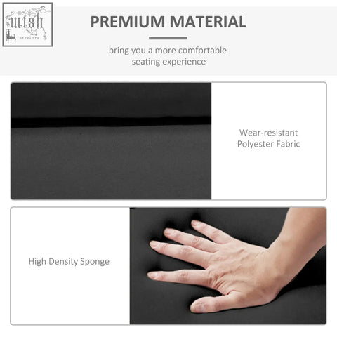 Black polyester fabric replacement cushions with textured weave and high-density sponge for sun loungers comfort