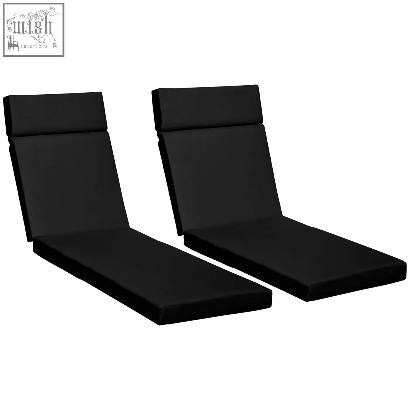 Black polyester fabric replacement cushions for Outsunny sun loungers with ties and sturdy minimalist design