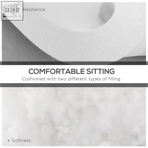 Outsunny set of 4 cream white outdoor seating cushions with white foam and two tie fastenings for comfy dining chairs