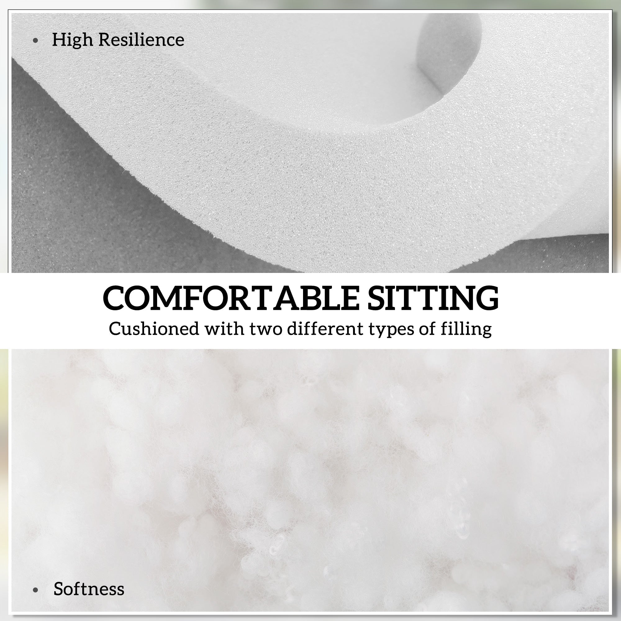 Outsunny set of 4 light grey garden seat cushions with white foam and two tie fastenings for outdoor seating and light stains