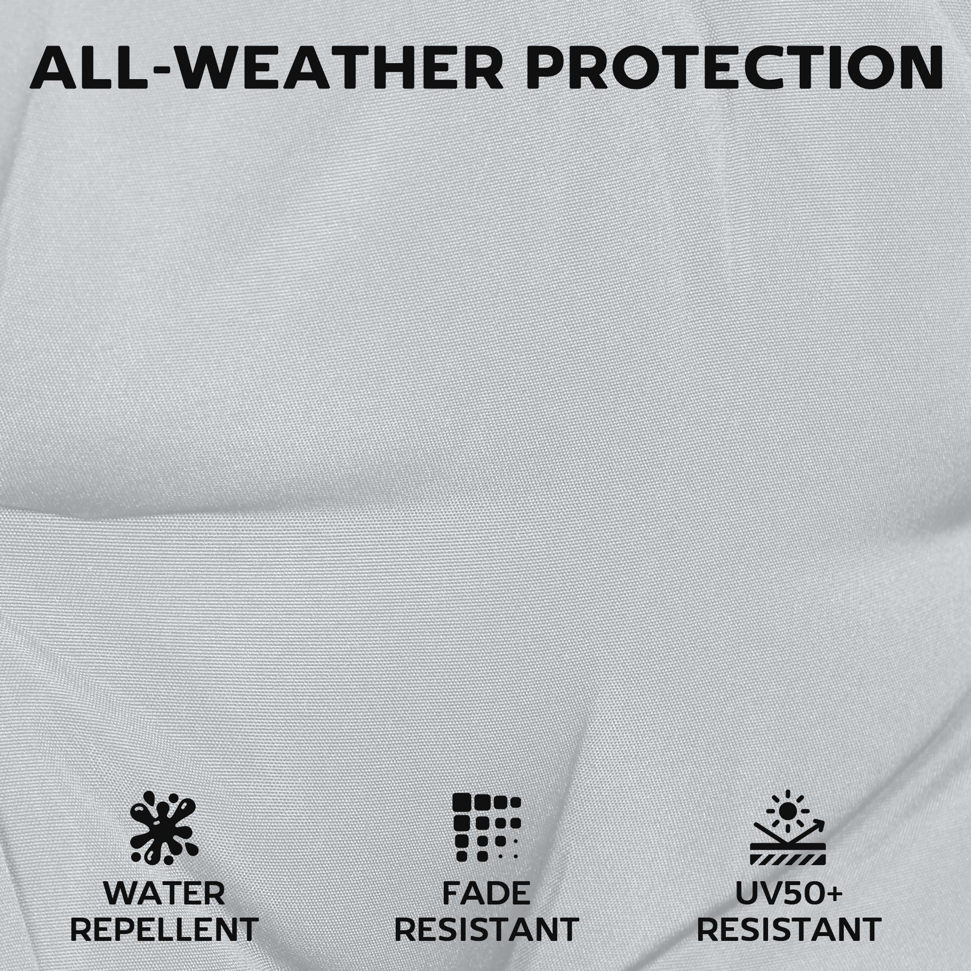 Light gray textured outdoor seat cushions by outsunny with water repellent uv50+ fade resistant fabric