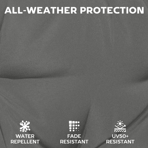 Dark gray textured outdoor seat cushions with water repellent, fade resistant, and uv50+ protection by outsunny
