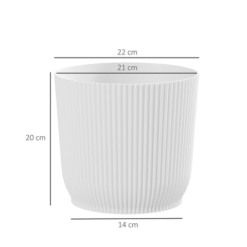 Outsunny Set of Three \'d0\'a422cm Planters - White