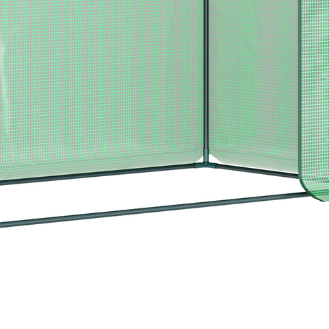Outsunny small walk-in garden greenhouse with green mesh, steel frame for extra stability, and large roll-up door