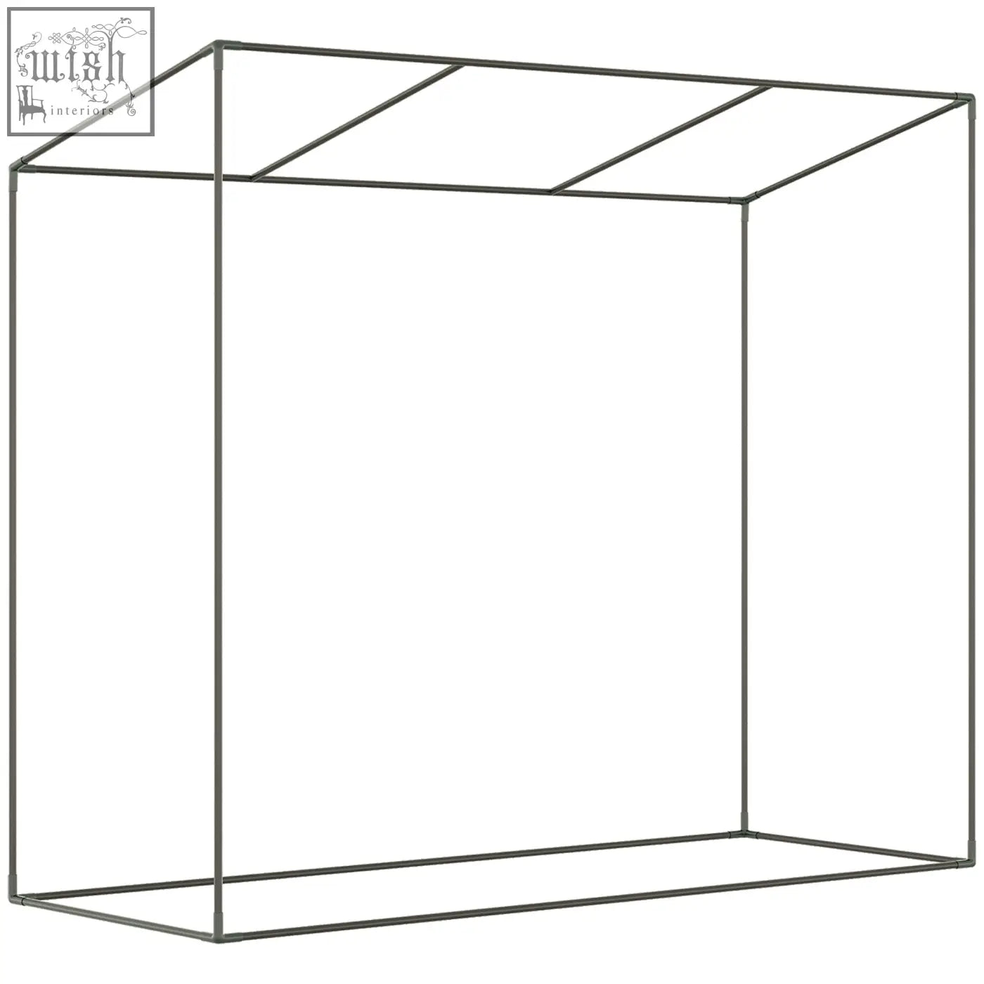 Black metal clothing rack with intersecting bars showing extra stability similar to outsunny small walk steel frame design