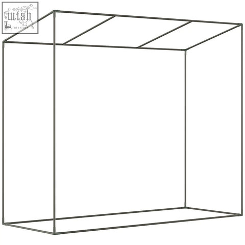 Black metal clothing rack with intersecting bars showing extra stability similar to outsunny small walk steel frame design