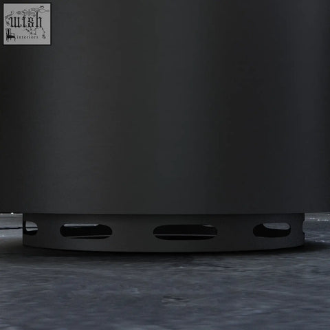 Dark gray metallic outsunny smokeless fire pit with high heat resistance and secondary combustion vents for camping use