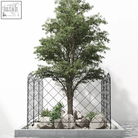 Black outsunny steel decorative wrought iron trellis with arched top diamond lattice and powder coating finish