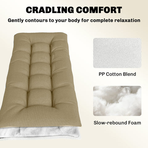 Beige outsunny sun lounger cushion with pp cotton blend cover and slow-rebound foam filling for outdoor use