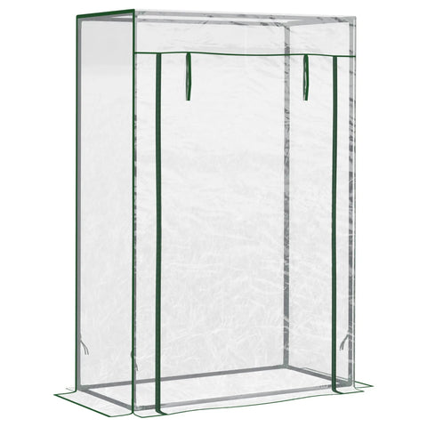 Transparent Outsunny mini greenhouse with green trim pvc cover and reinforced seams for outdoor spaces