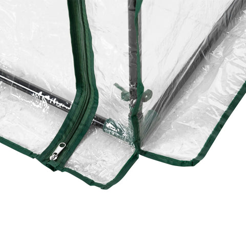 Outsunny transparent mini greenhouse with green trim pvc cover and metal frame for outdoor spaces like garden or balcony