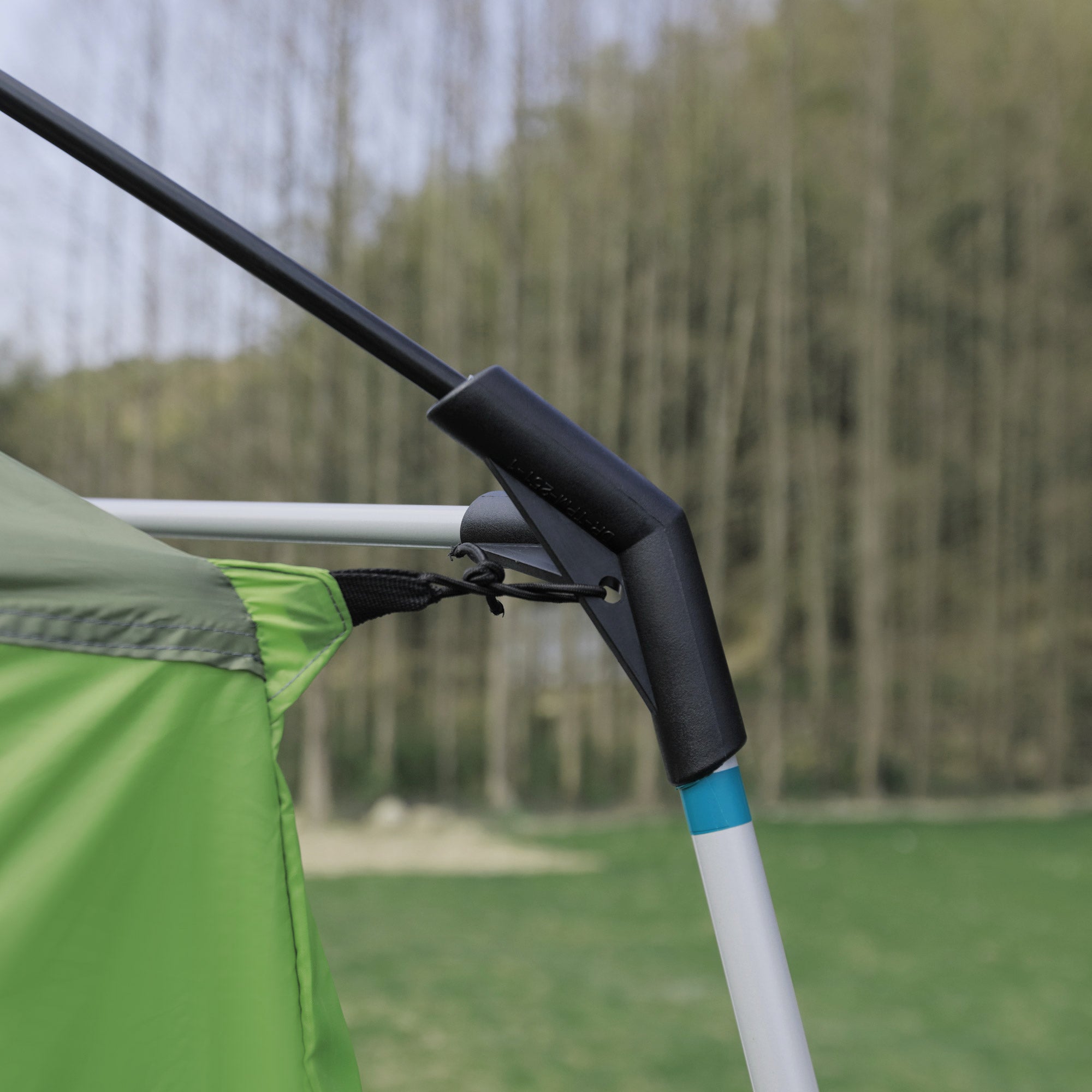 Black plastic tent pole connector with blue accent band for outsunny tunnel tent with storage bag for easy carrying