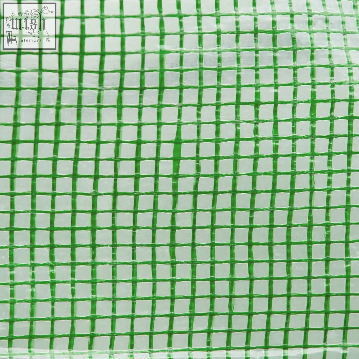 Green mesh fabric with fine grid used in outsunny garden polytunnel greenhouse with steel frame and large roll-up door