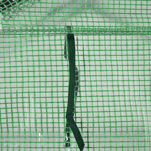 Green mesh removable cover with black zipper pull for outsunny walk in greenhouse with steel frame garden green house