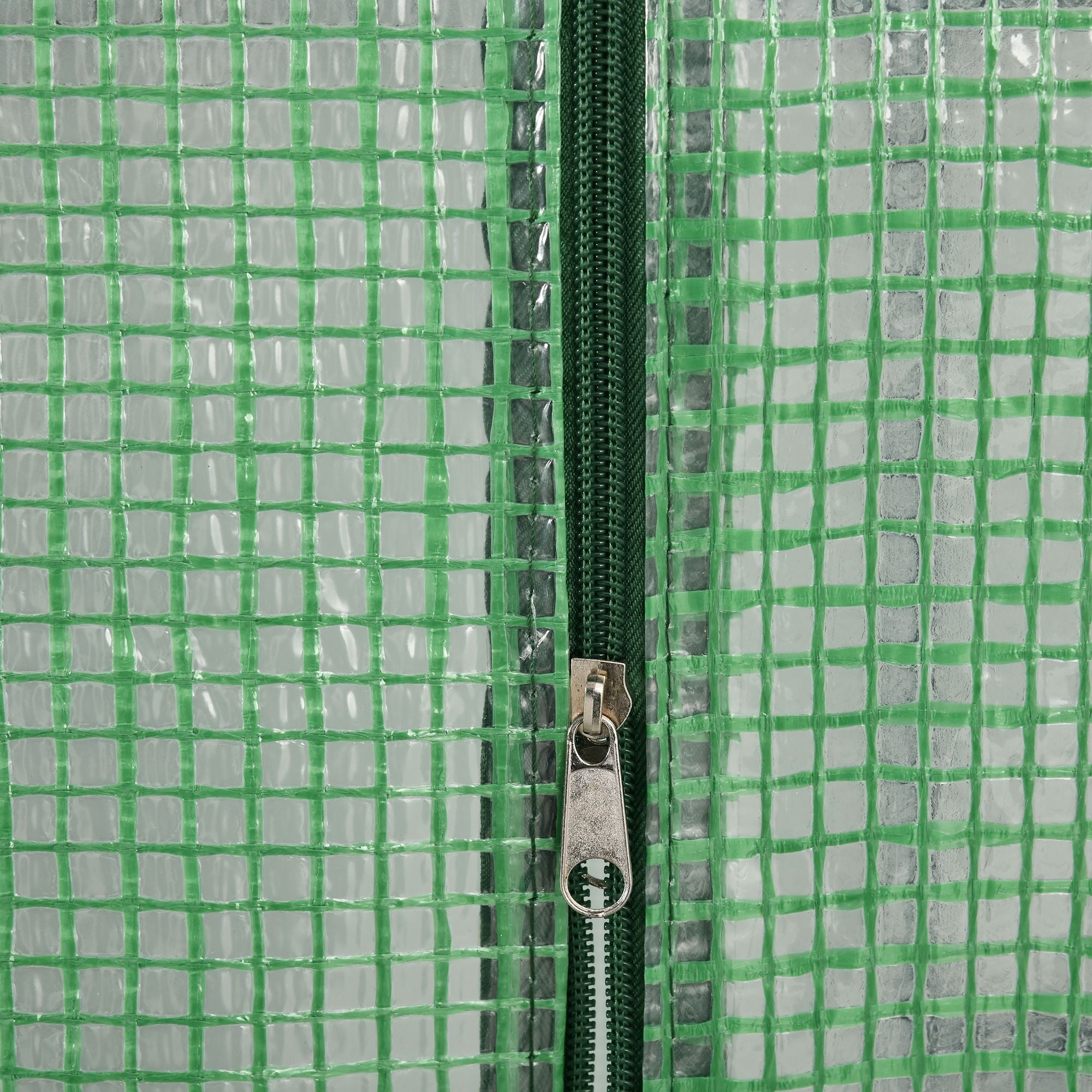 Outsunny walk in greenhouse with steel frame green mesh cover dark green zipper and silver pull tab for garden use