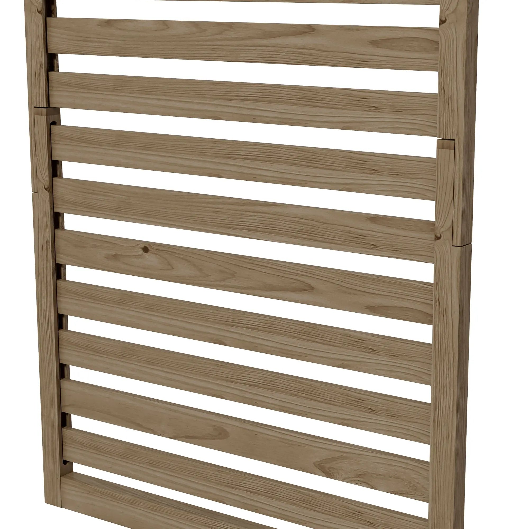 Light brown fir wood plant stands with slatted trellis and shelves for patio wall mounting by Outsunny