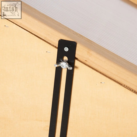Black metal wall bracket with silver wing nut and screw for grey fir wood frame cold frame greenhouse by outsunny