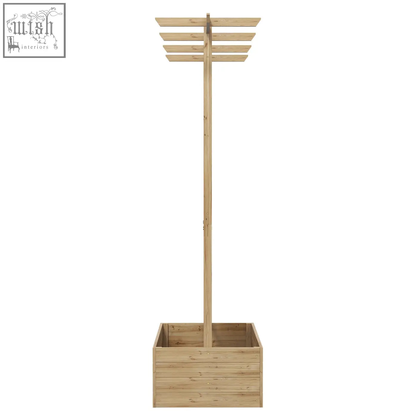 Outsunny wooden trellis planter box with light fir wood, small roof design, perfect for growing veggies and herbs
