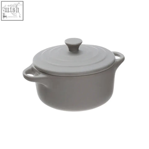 Gray enameled cast iron ovenlove 230ml mini casserole dish with lid and side handles perfect for small meals