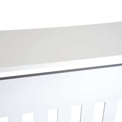 HOMCOM MDF Radiator Cover Wooden Cabinet Shelving Home Office Vertical Slatted Vent White 78L x 19W x 81H